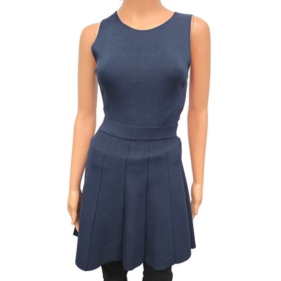 Club Monaco Dress Italian Yarn Knit Stretch Sleeveless Navy Blue Size XS / XXS - Picture 4 of 11